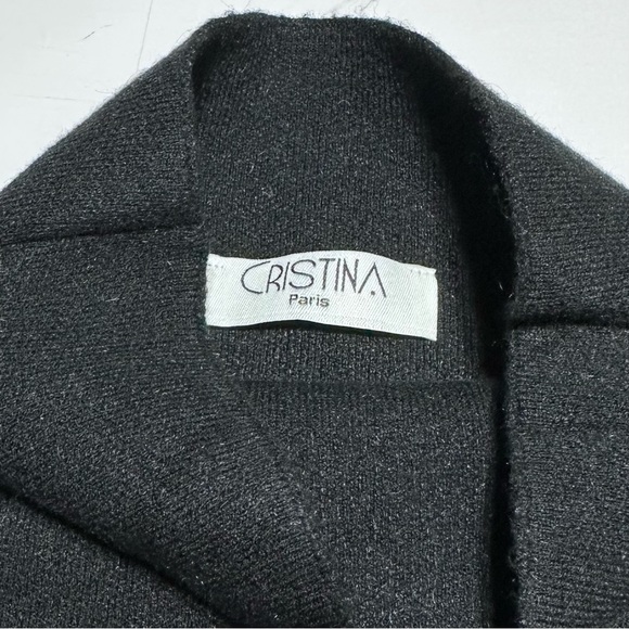 Christina Paris Black Thick Knit Drop Shoulder Sleeves Cowl Neck Comfy Knit Top - Picture 8 of 13